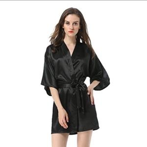 Black Satin Robe
